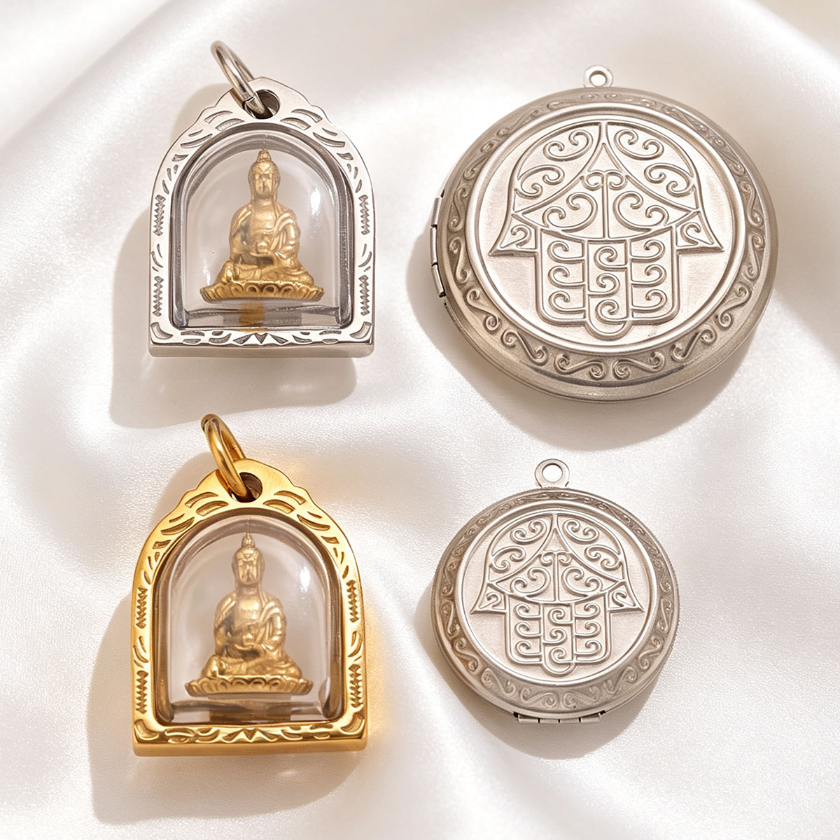 Men Accessories Locket - 1/2pcs Photo Frame Charms 18K Stainless