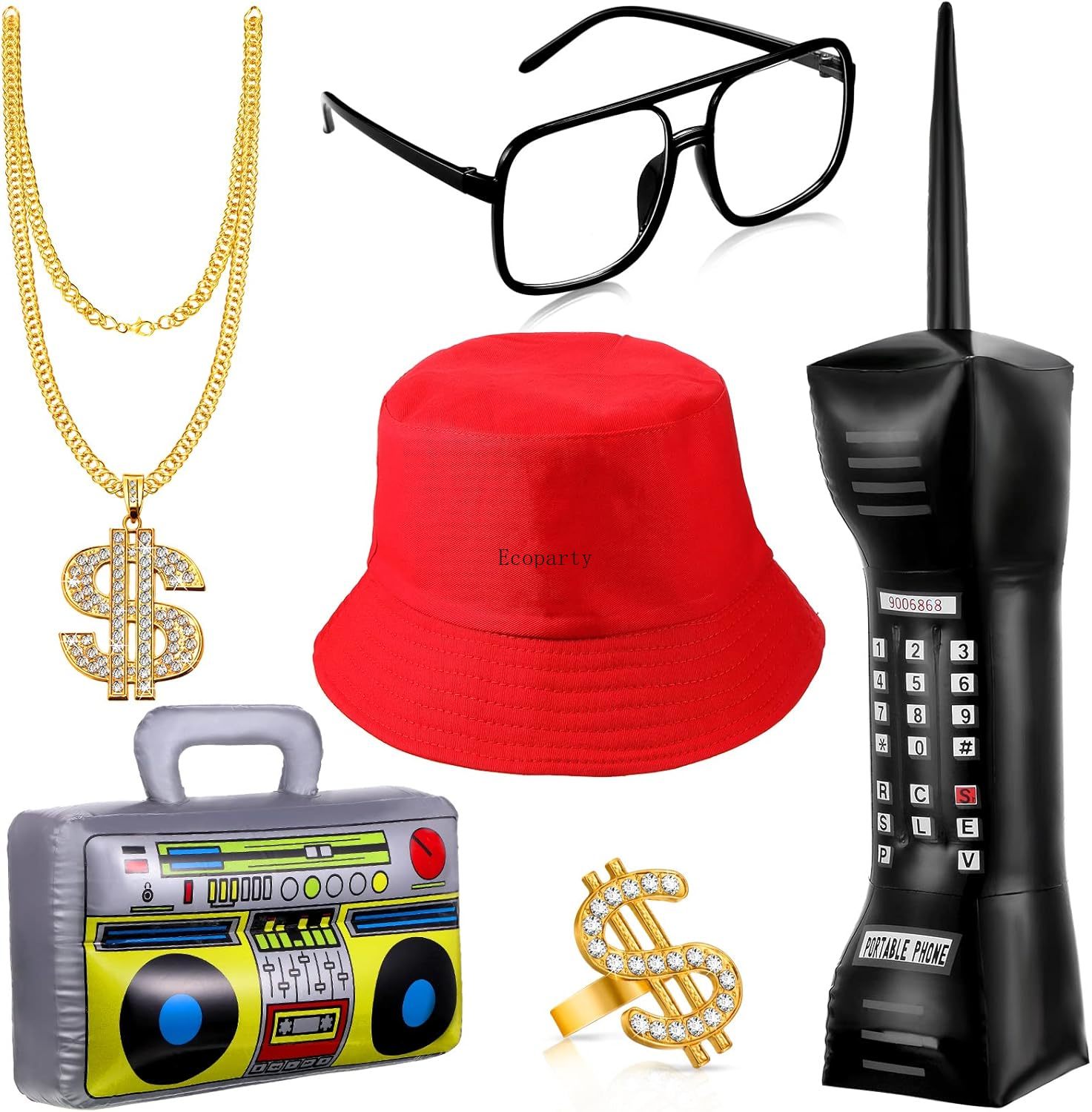 Men'S Accessories In The 90S - Halloween 6 Pcs 80s 90s Hip