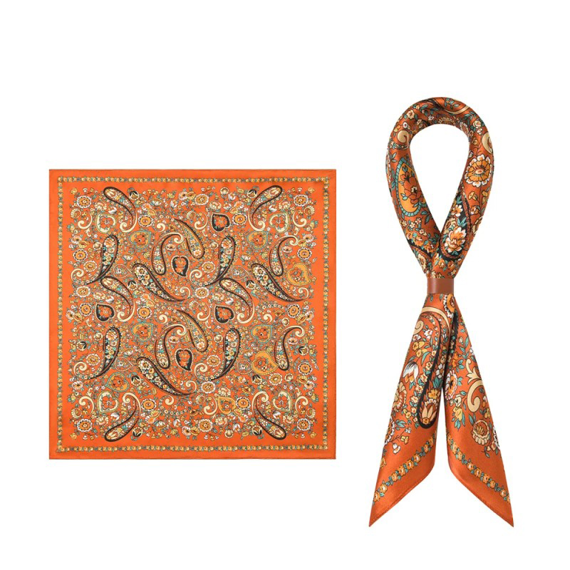 Mens Accessories Style - Orange Ameczkii Retro Men's Silk Scarf