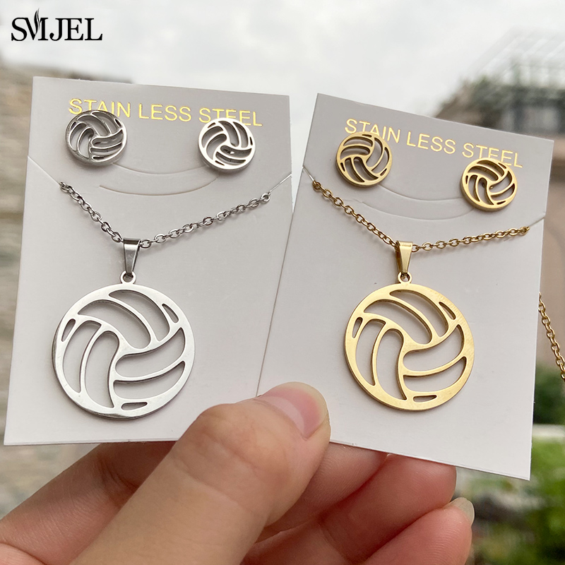 Men'S Volleyball Accessories - Stainless Steel Volleyball Jewelry Set for
