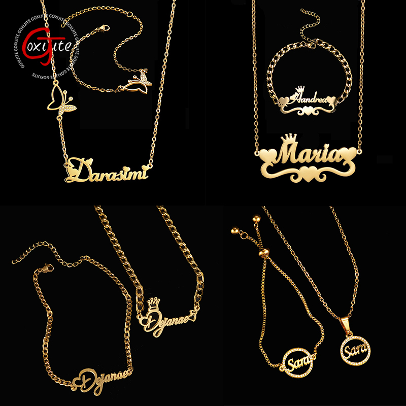 Men Accessories Gift Set - Goxijite Customize Name Necklace A Set