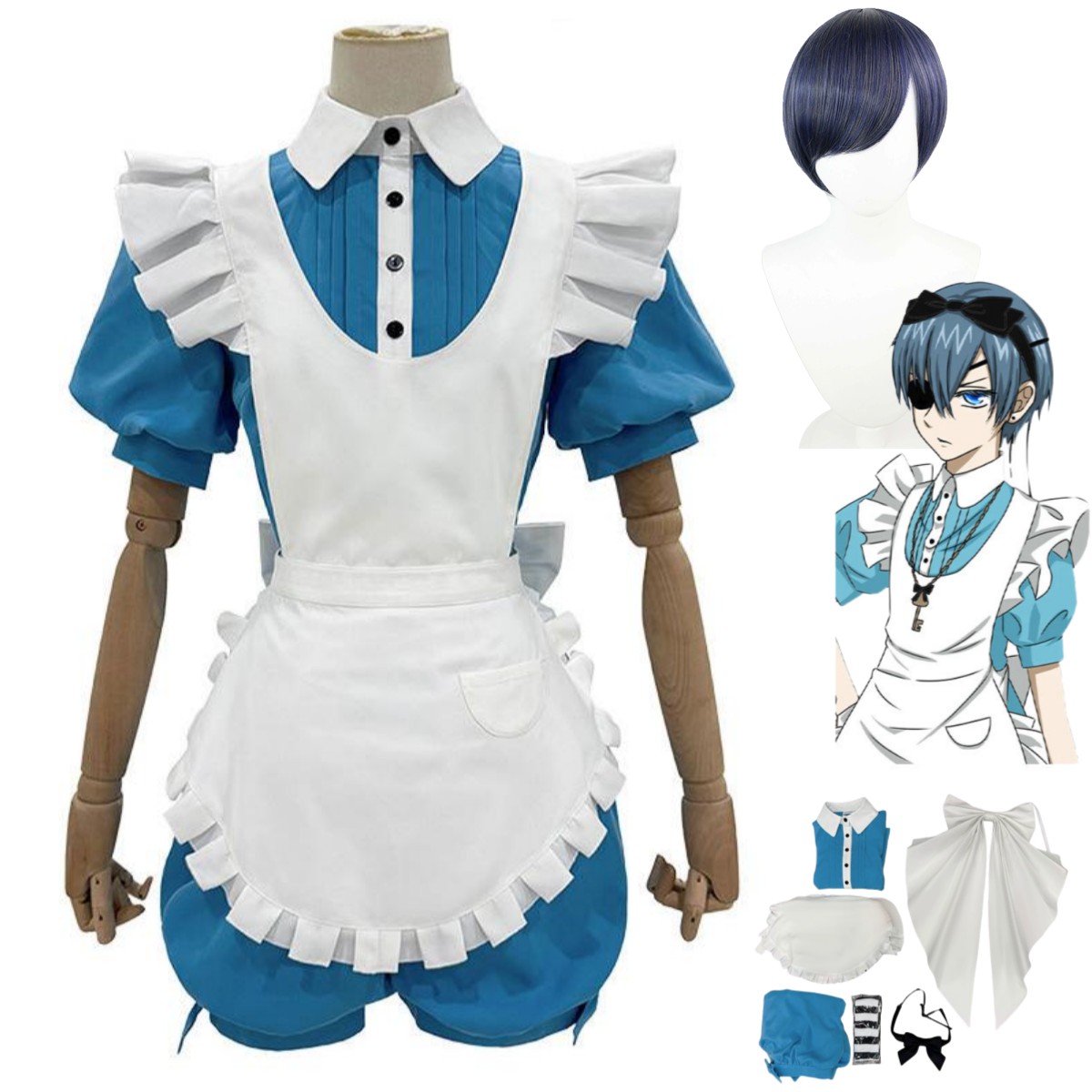Men Accessories Korea - Anime Ciel Phantomhive Smile Cosplay Costume