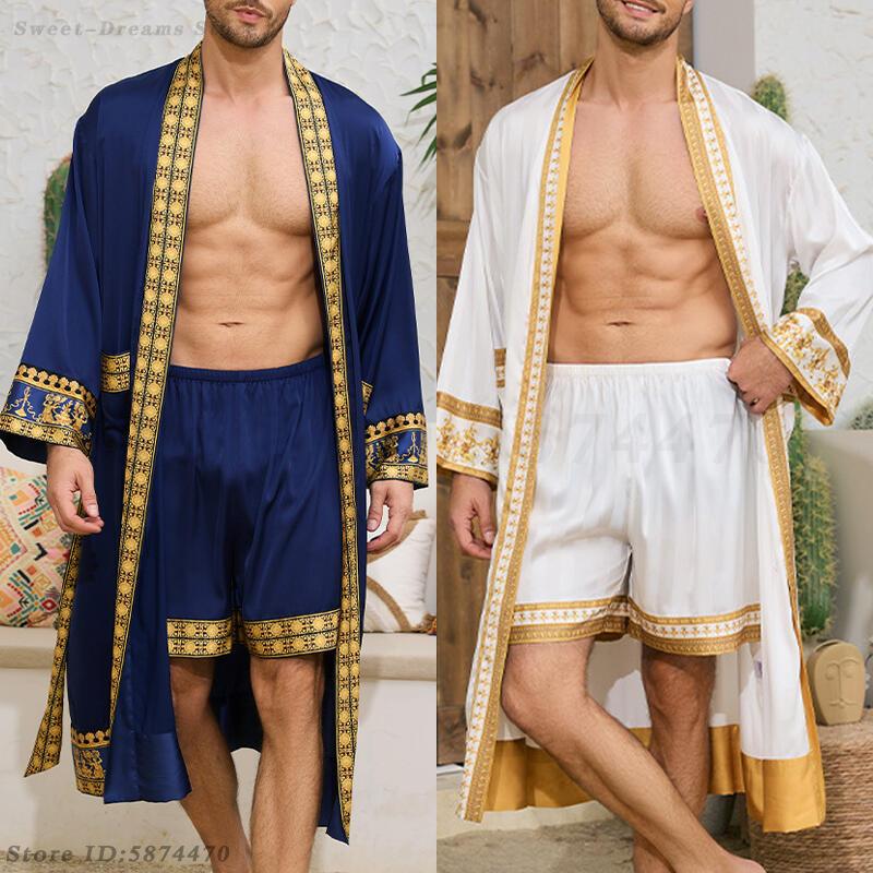 Men'S Kimono Accessories - Men's Long Robe Pajamas Set Baroque
