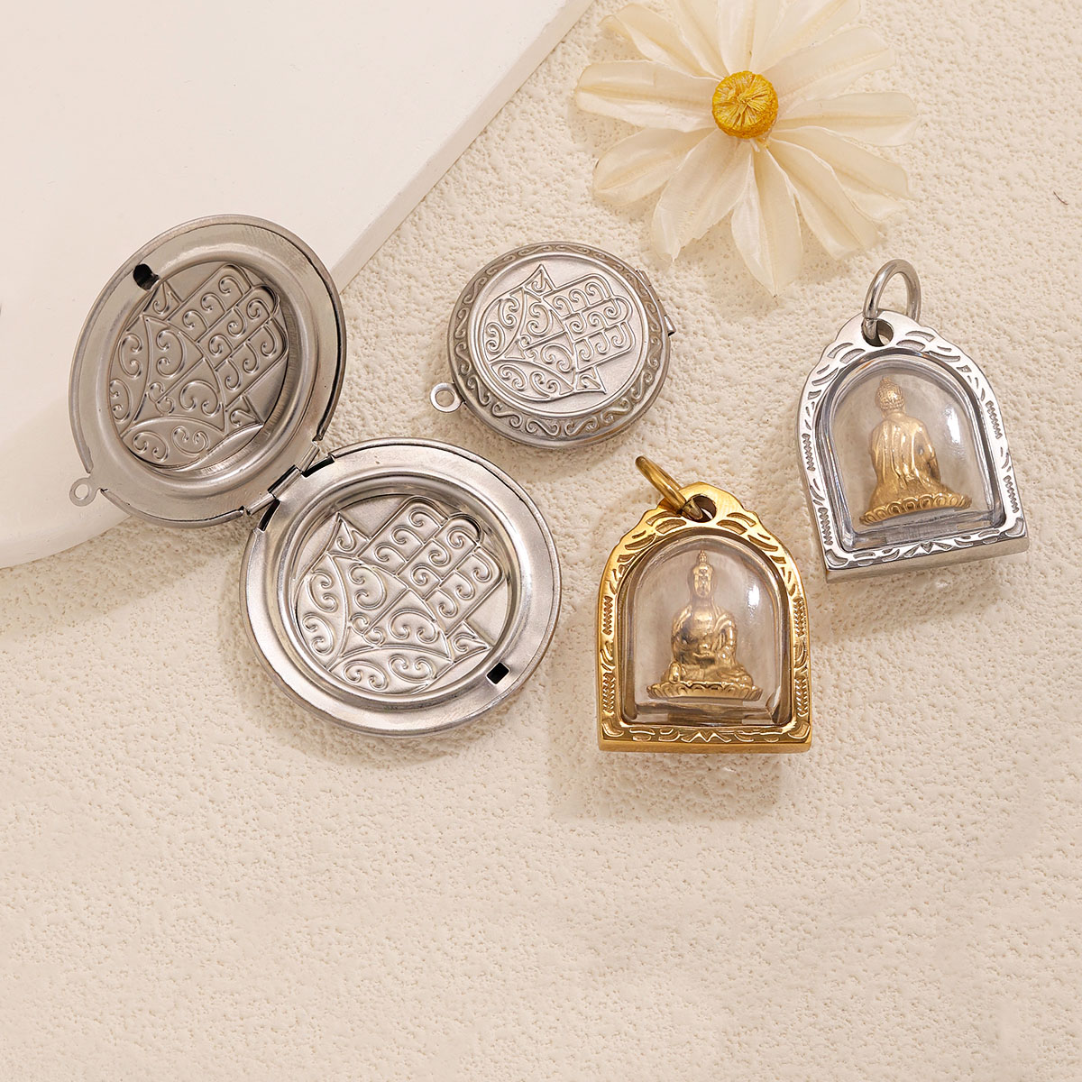 1/2pcs Photo Frame Charms 18K  - đánh giá và giá Men Accessories Locket