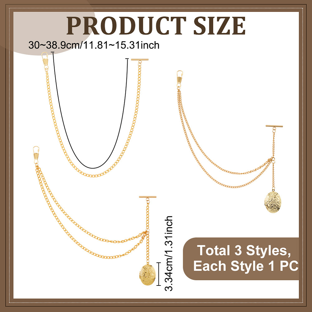 3 Style Brass Pocket Watch Cha - đánh giá và giá Men Accessories Locket
