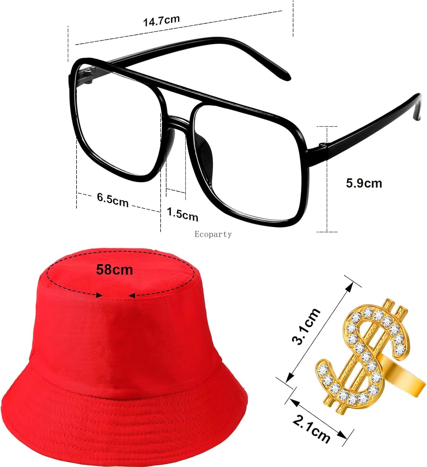 Halloween 6 Pcs 80s 90s Hip Ho - đánh giá và giá Men'S Accessories In The 90S