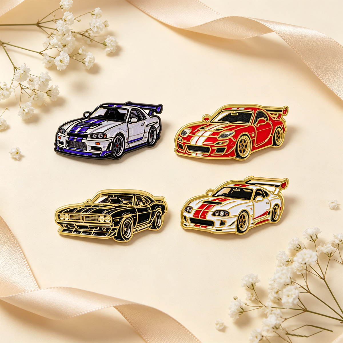 4pcs/set Racing Cars Brooch fo - đánh giá và giá Men Accessories Gift Set