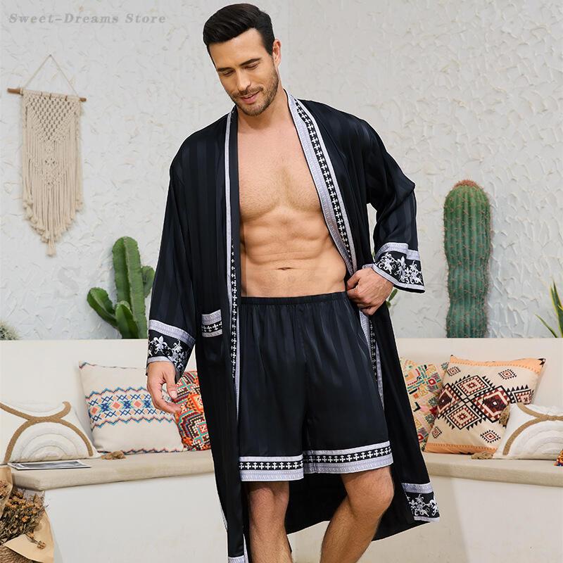 Men's Long Robe Pajamas Set Ba - đánh giá và giá Men'S Kimono Accessories