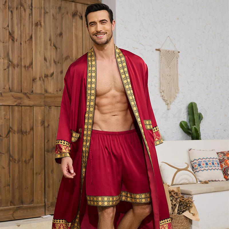 Men's Long Robe Pajamas Set Ba - đánh giá và giá Men'S Kimono Accessories